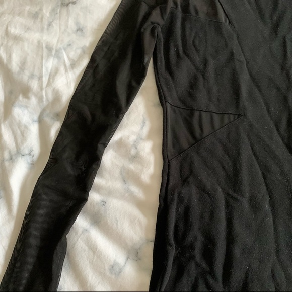 Black Dress with  Mesh Details - Picture 3 of 4